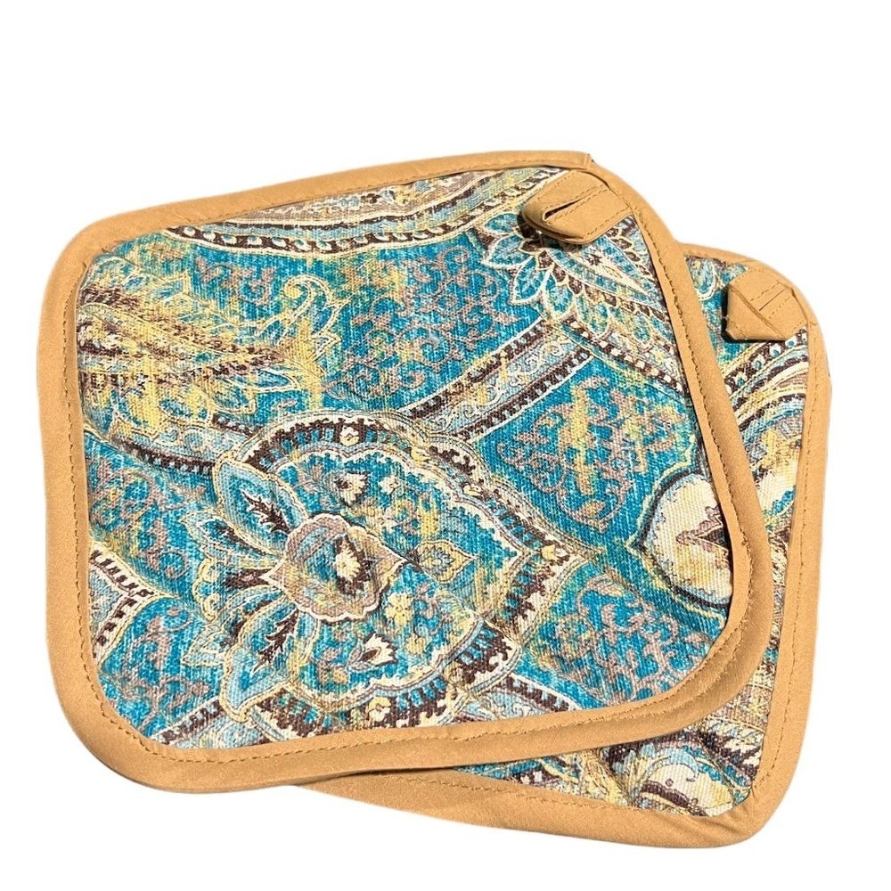 Handmade Pot holders Paisley Print